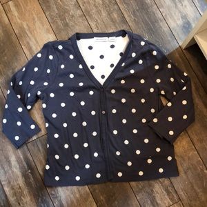 FINAL SALE Liz Claiborne Poka Dot Cardigan